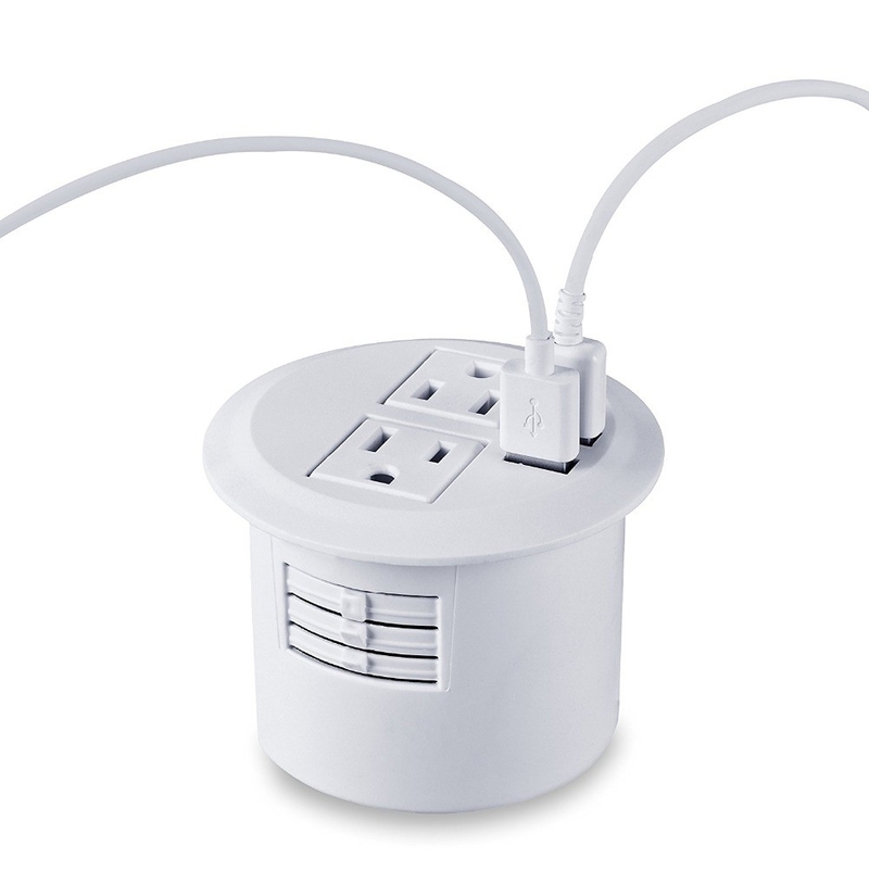 America AC Round Power Socket White Color 3 Inch Diameter 45mm Hole